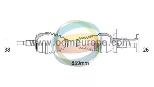 Aandrijfas rechts-voor Volkswagen 38212410