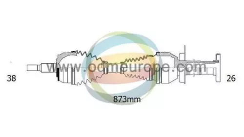 Aandrijfas rechts-voor Volkswagen 38212450