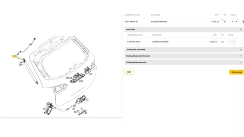 Gasdemper rechts-achter-