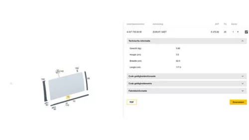 Ruit 2Deurs rechts-achter-