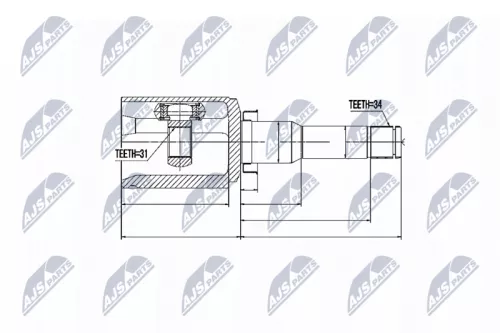 Homokineet reparatie set, aandrijfas