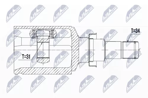 Homokineet reparatie set, aandrijfas