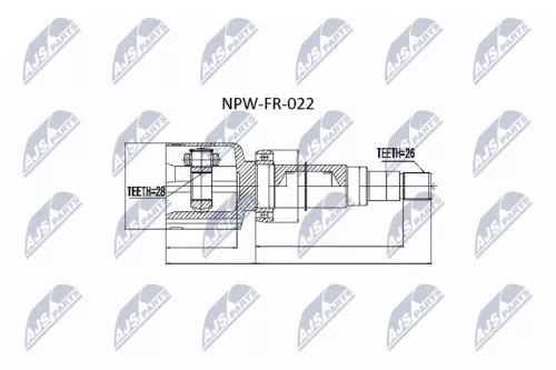 Homokineet reparatie set, aandrijfas
