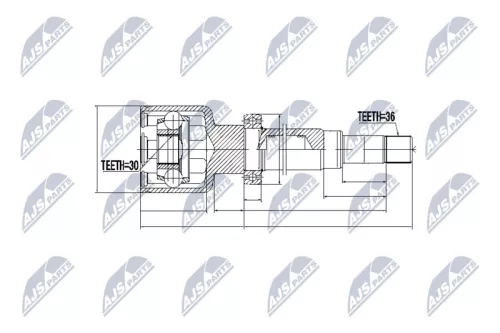 Homokineet reparatie set, aandrijfas
