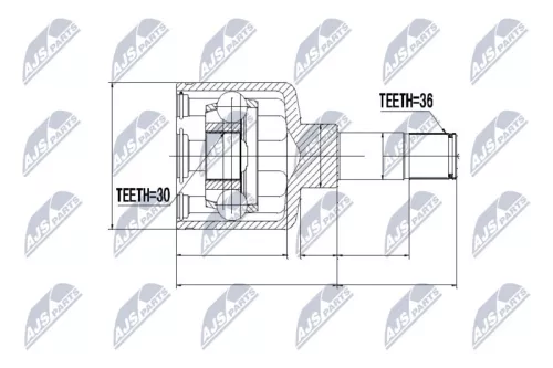 Homokineet reparatie set, aandrijfas