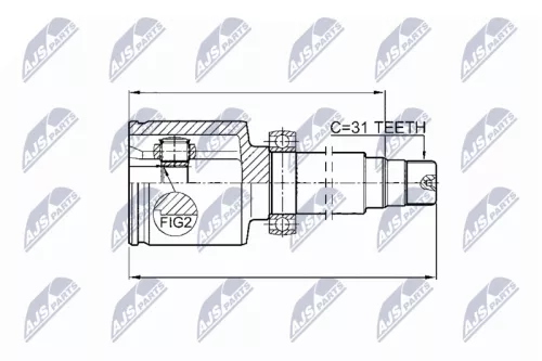 Homokineet reparatie set, aandrijfas
