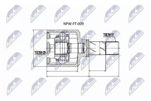 Homokineet reparatie set, aandrijfas