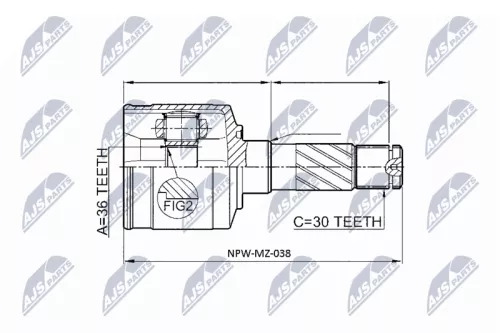 Homokineet reparatie set, aandrijfas
