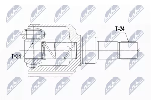 Homokineet reparatie set, aandrijfas