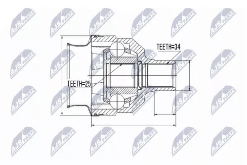 Homokineet reparatie set, aandrijfas