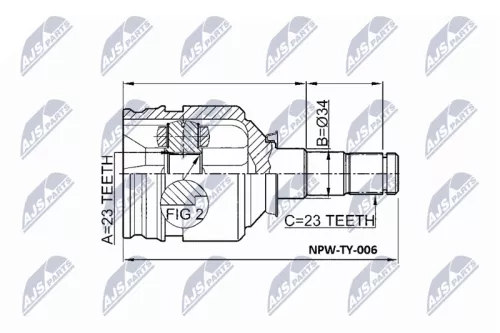 Homokineet reparatie set, aandrijfas