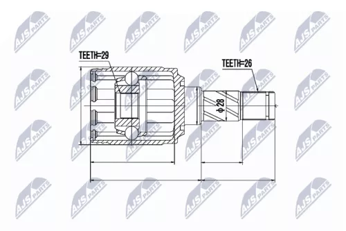 Homokineet reparatie set, aandrijfas