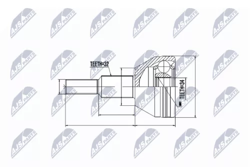 Homokineet reparatie set, aandrijfas