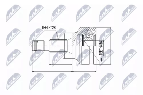 Homokineet reparatie set, aandrijfas