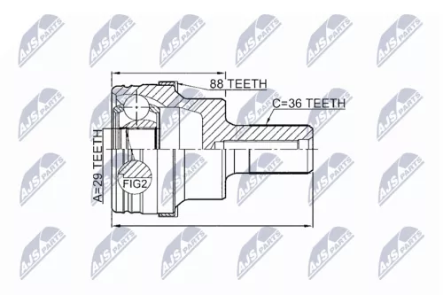Homokineet reparatie set, aandrijfas
