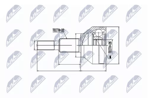 Homokineet reparatie set, aandrijfas