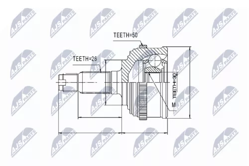 Homokineet reparatie set, aandrijfas