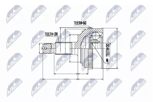 Homokineet reparatie set, aandrijfas