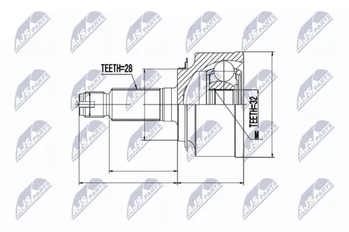 Homokineet reparatie set, aandrijfas