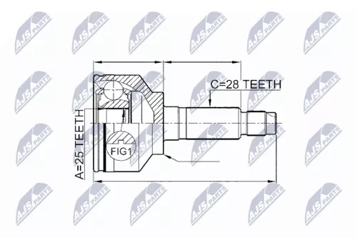 Homokineet reparatie set, aandrijfas