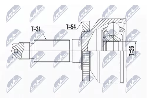 Homokineet reparatie set, aandrijfas