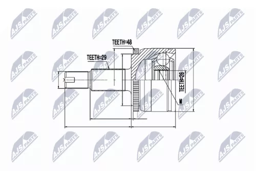 Homokineet reparatie set, aandrijfas
