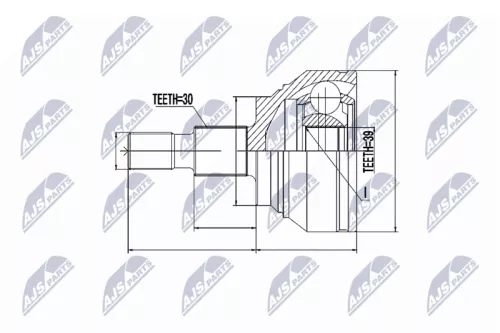 Homokineet reparatie set, aandrijfas