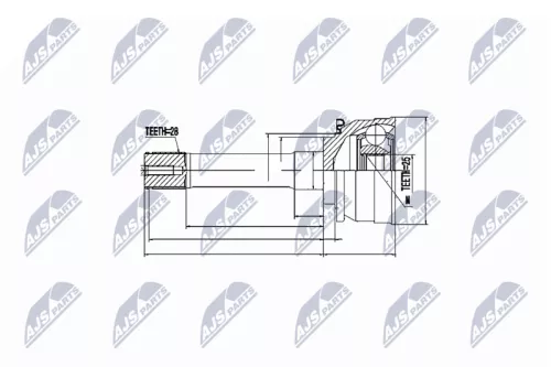Homokineet reparatie set, aandrijfas