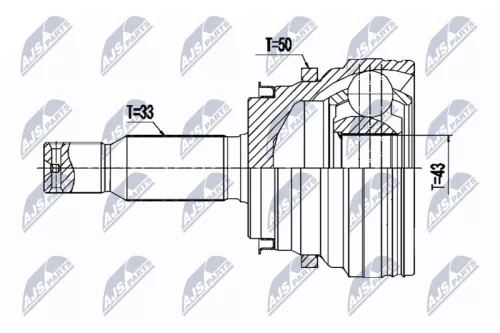 Homokineet reparatie set, aandrijfas