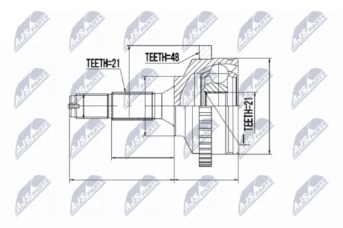 Homokineet reparatie set, aandrijfas