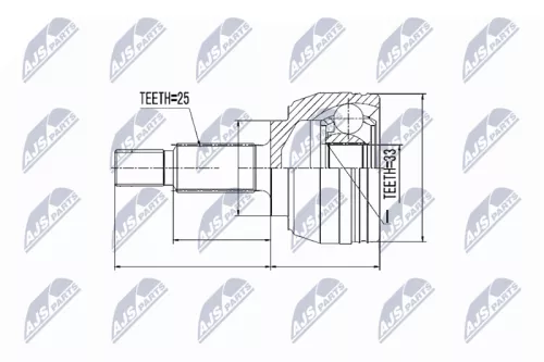 Homokineet reparatie set, aandrijfas