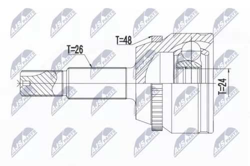 Homokineet reparatie set, aandrijfas