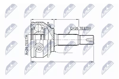 Homokineet reparatie set, aandrijfas