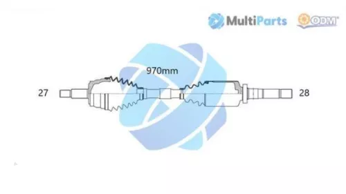 Aandrijfas rechts-voor-